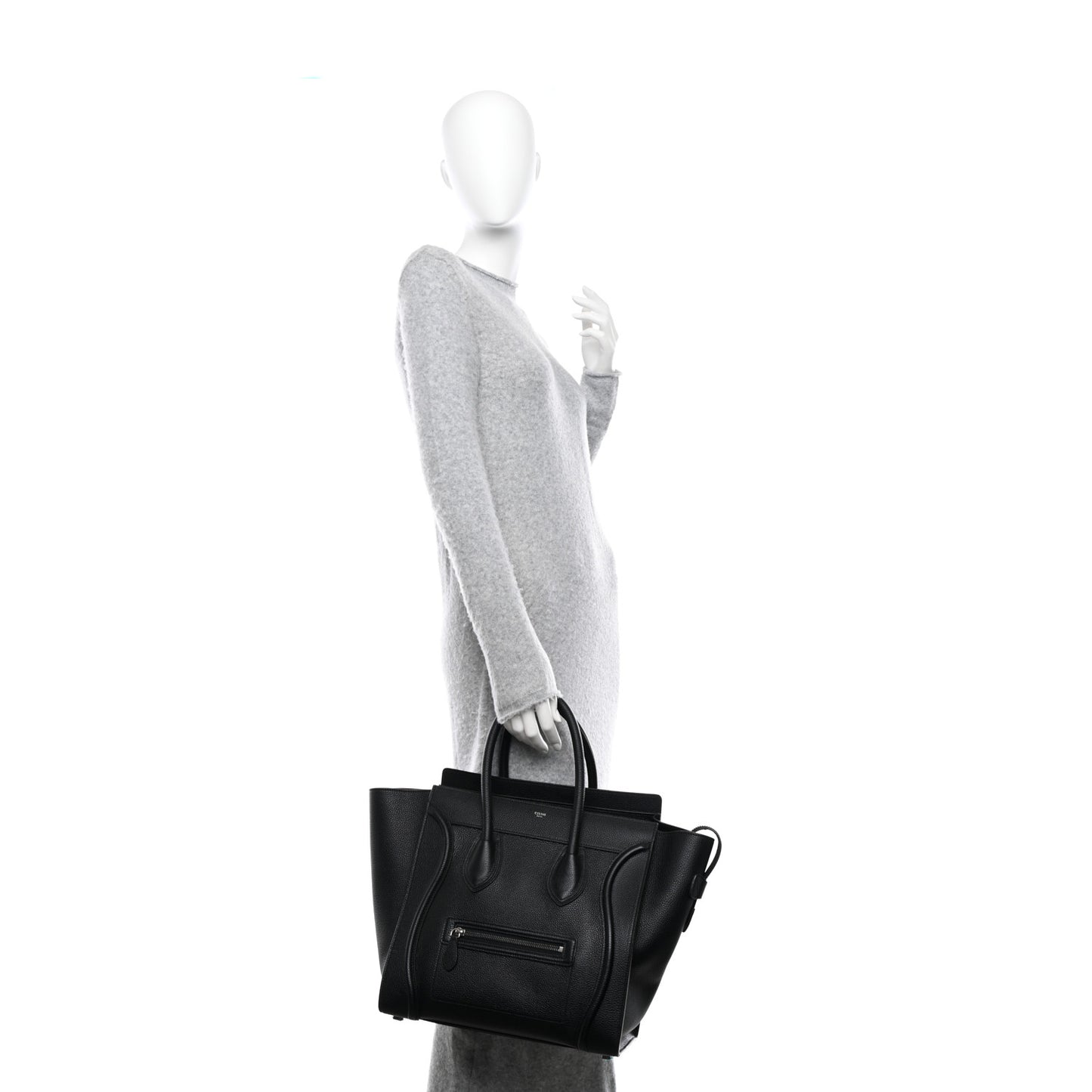 Drummed Calfskin Mini Luggage Black