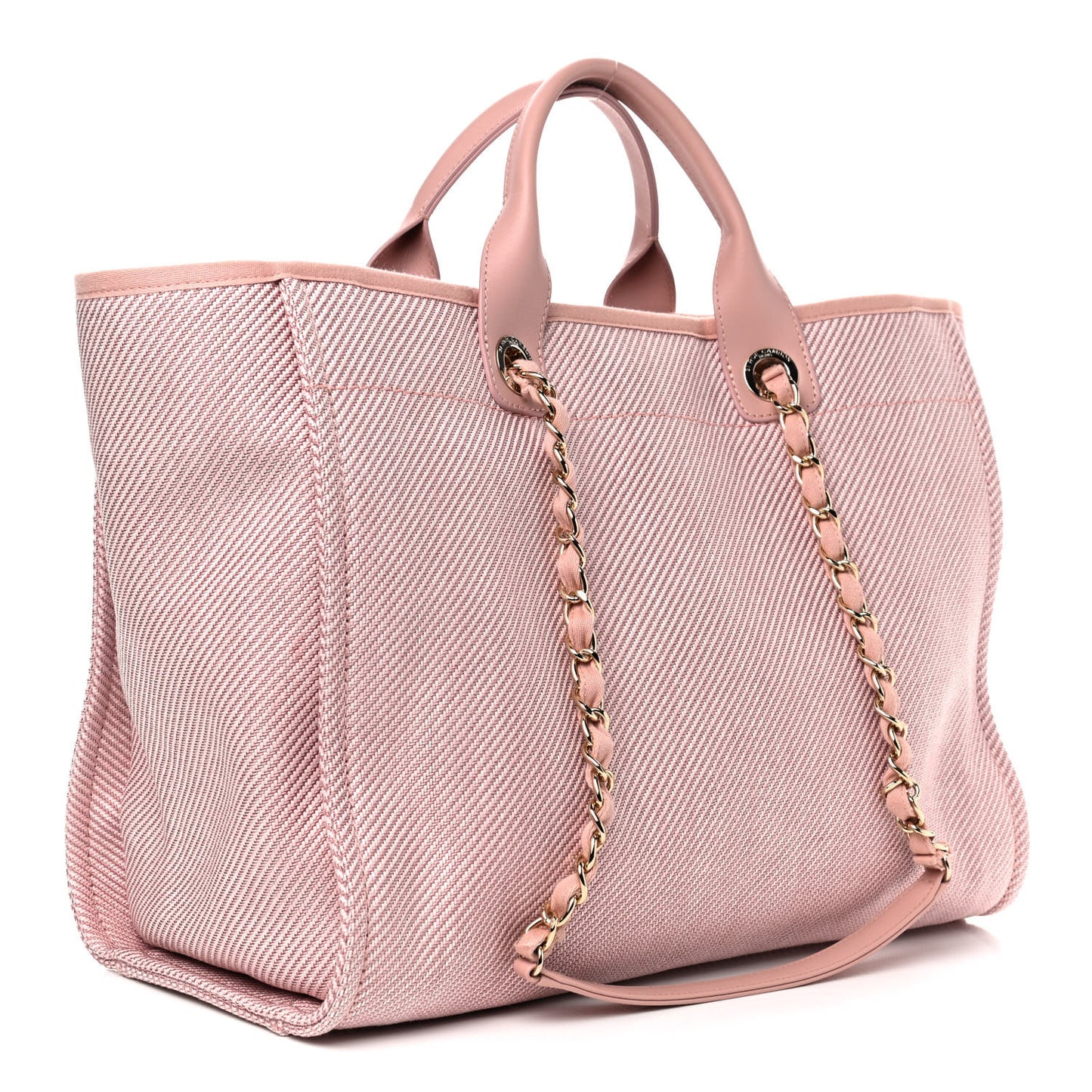 Mixed Fibers Calfskin Medium Deauville Tote Pink