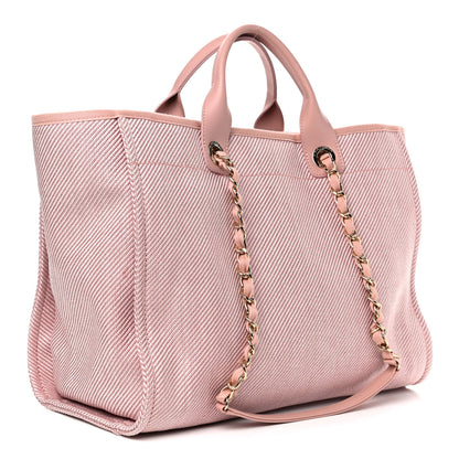Chanel Mixed Fibers Calfskin Medium Deauville Tote Pink 2 of 4