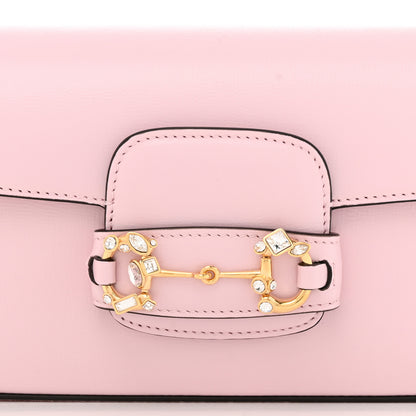Gucci Azalea Calfskin Crystal Small Horsebit 1955 Chain Shoulder Bag Pink 8 of 11