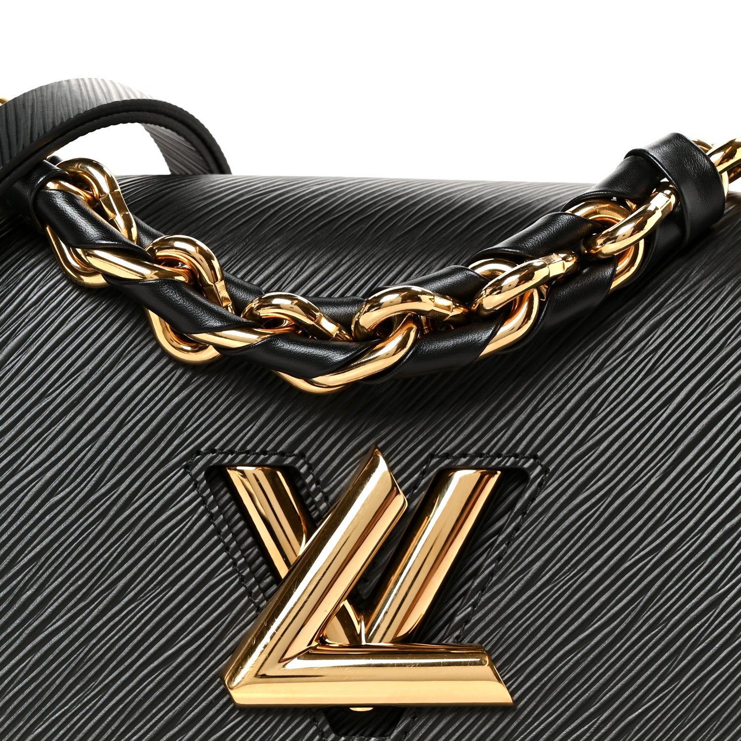 Louis Vuitton Epi Twist Braided Strap Shoulder Bag MM Black 8 of 11