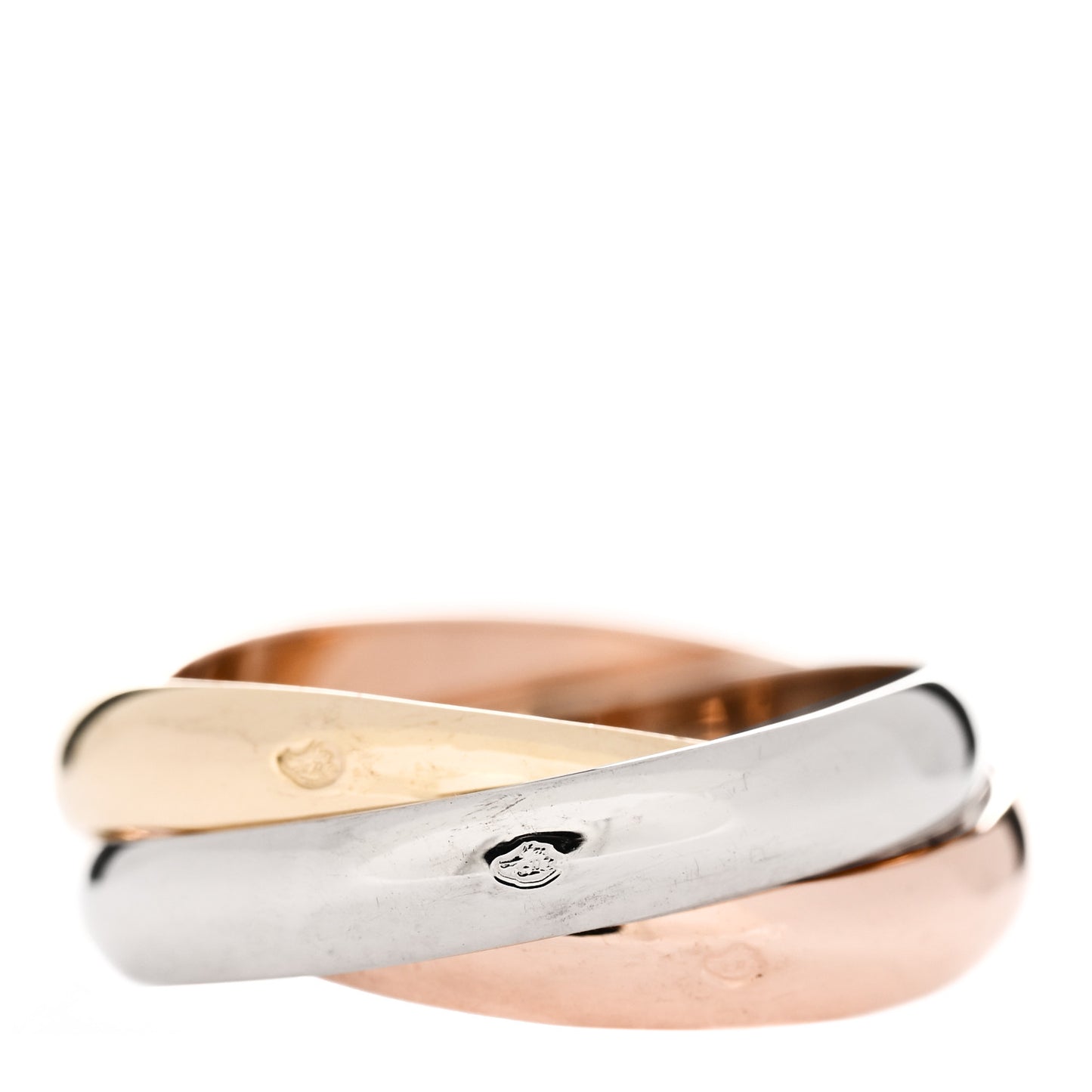 18K Pink Yellow White Gold Classic Les Must De Cartier Trinity Ring 53 6.25