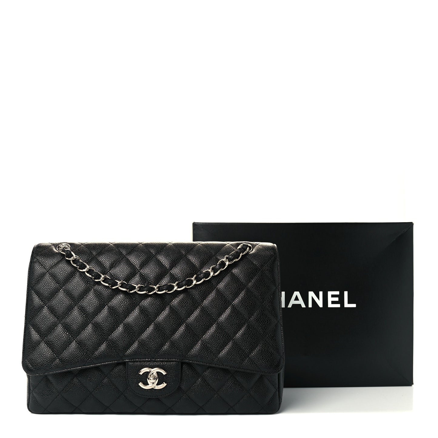 Caviar Quilted Maxi Single Flap Black