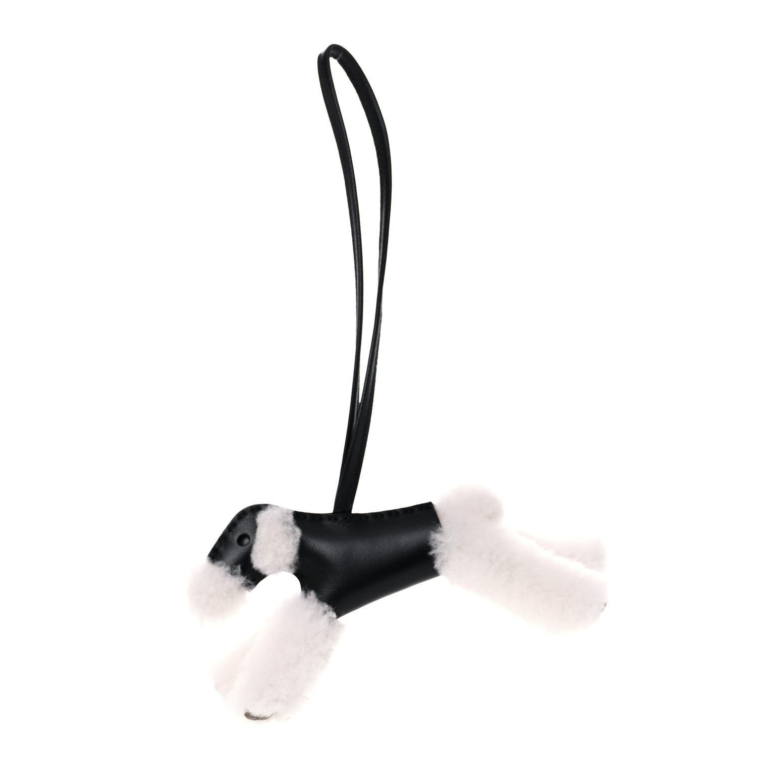 Hermes Milo Lambskin Shearling Budy Charm Black 1 of 4