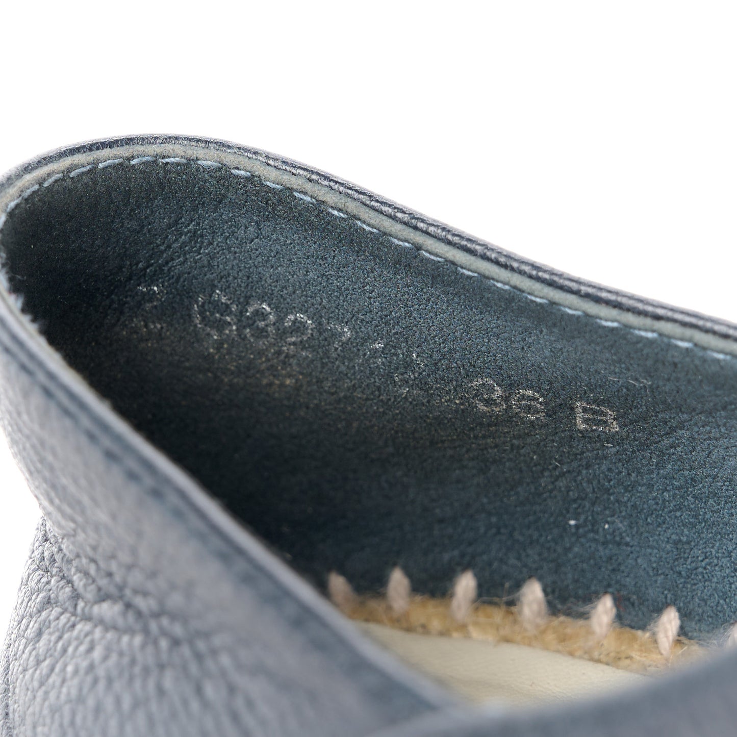 Grained Calfskin CC Espadrilles 36 Navy Black