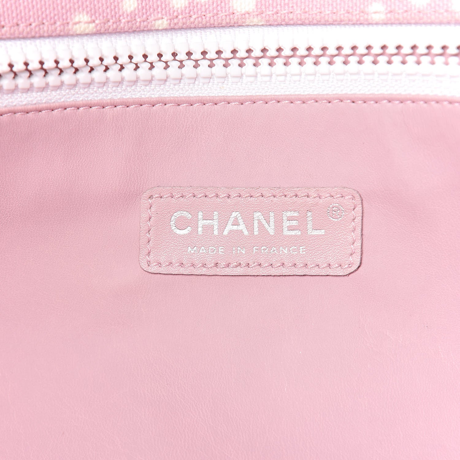 Chanel Terry Cotton Canvas Printed Large CC Tote Pale Pink 6 of 14