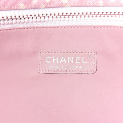 Chanel Terry Cotton Canvas Printed Large CC Tote Pale Pink 6 of 14