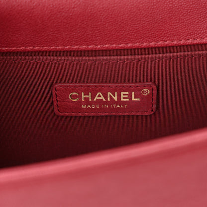 Chanel Caviar Quilted Medium Boy Flap Red 6 of 10