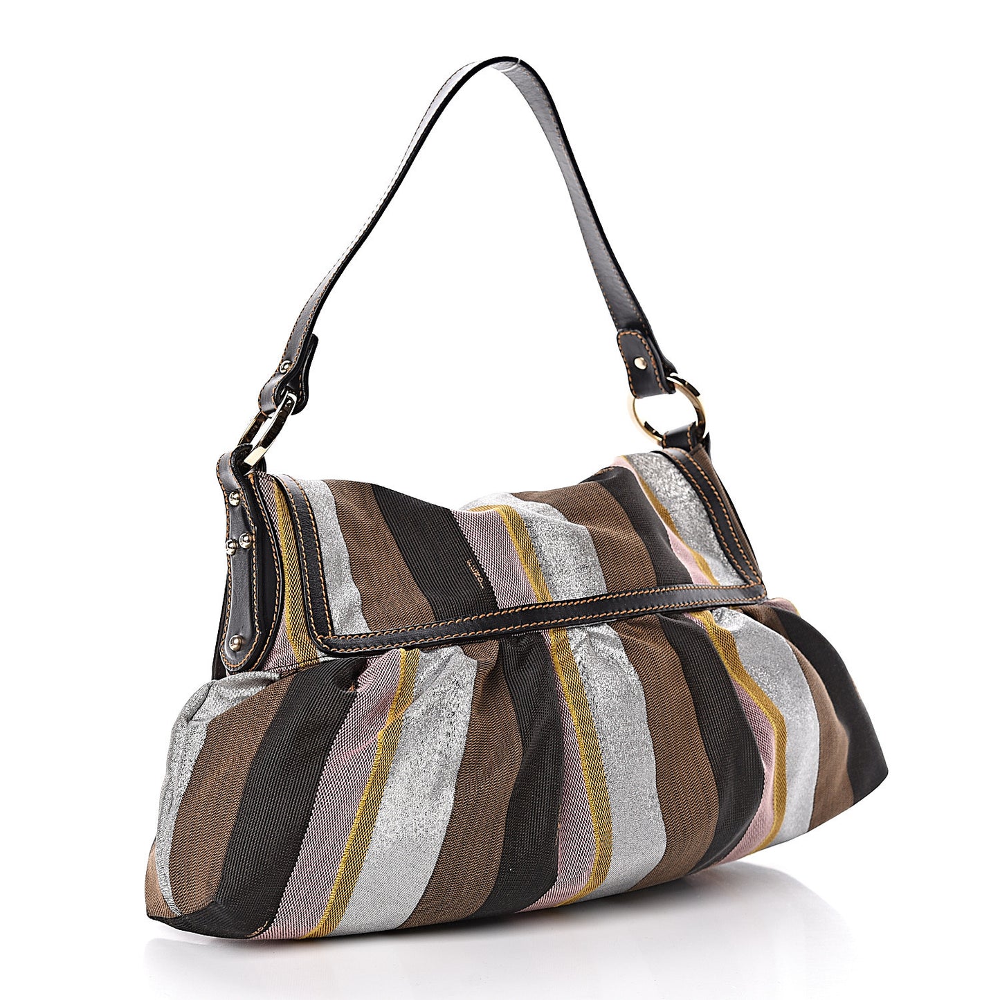 Pequin Large Chef Shoulder Bag Multicolor Rosa Black