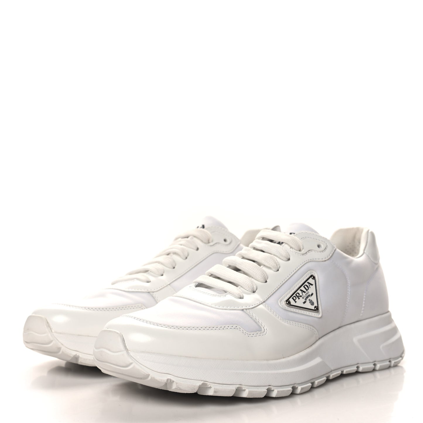 Re-Nylon Spazzolato Triangle Mens Prax 01 45mm Sneakers 8 White