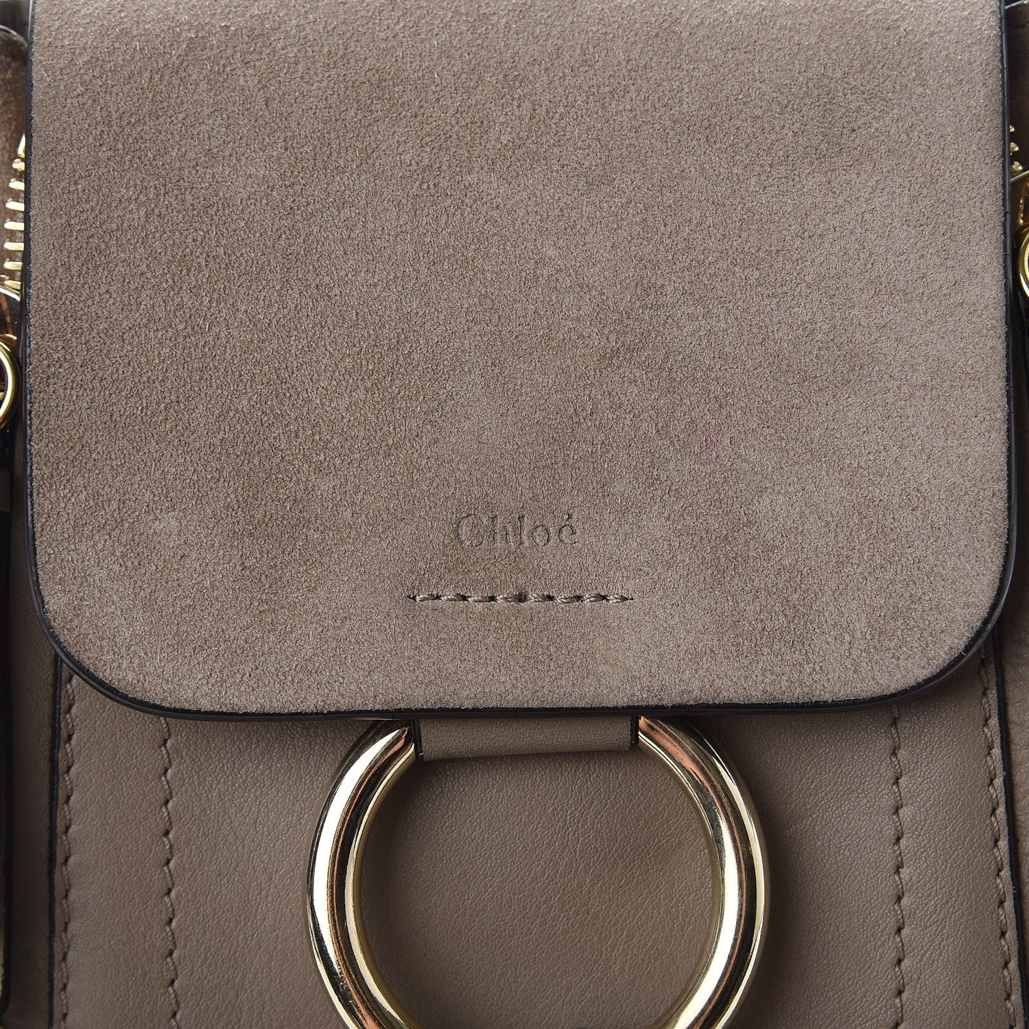 Chloe Suede Calfskin Mini Faye Backpack Motty Grey 8 of 21