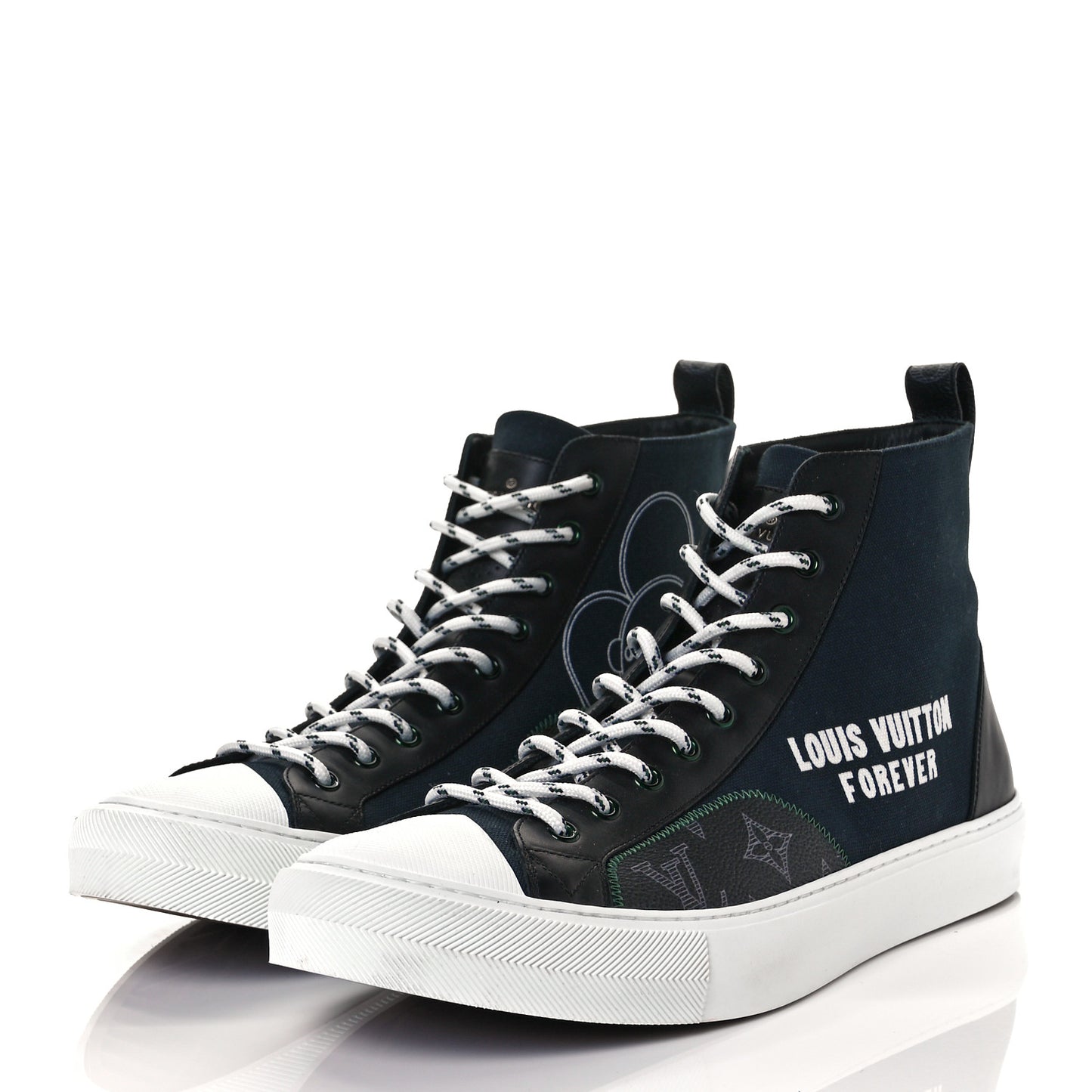 Canvas LV Forever Mens Tattoo Sneaker Boots 10 Black