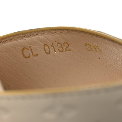Louis Vuitton Calfskin Monogram Embossed Espadrille Wedge Sandals 36 White 10 of 15