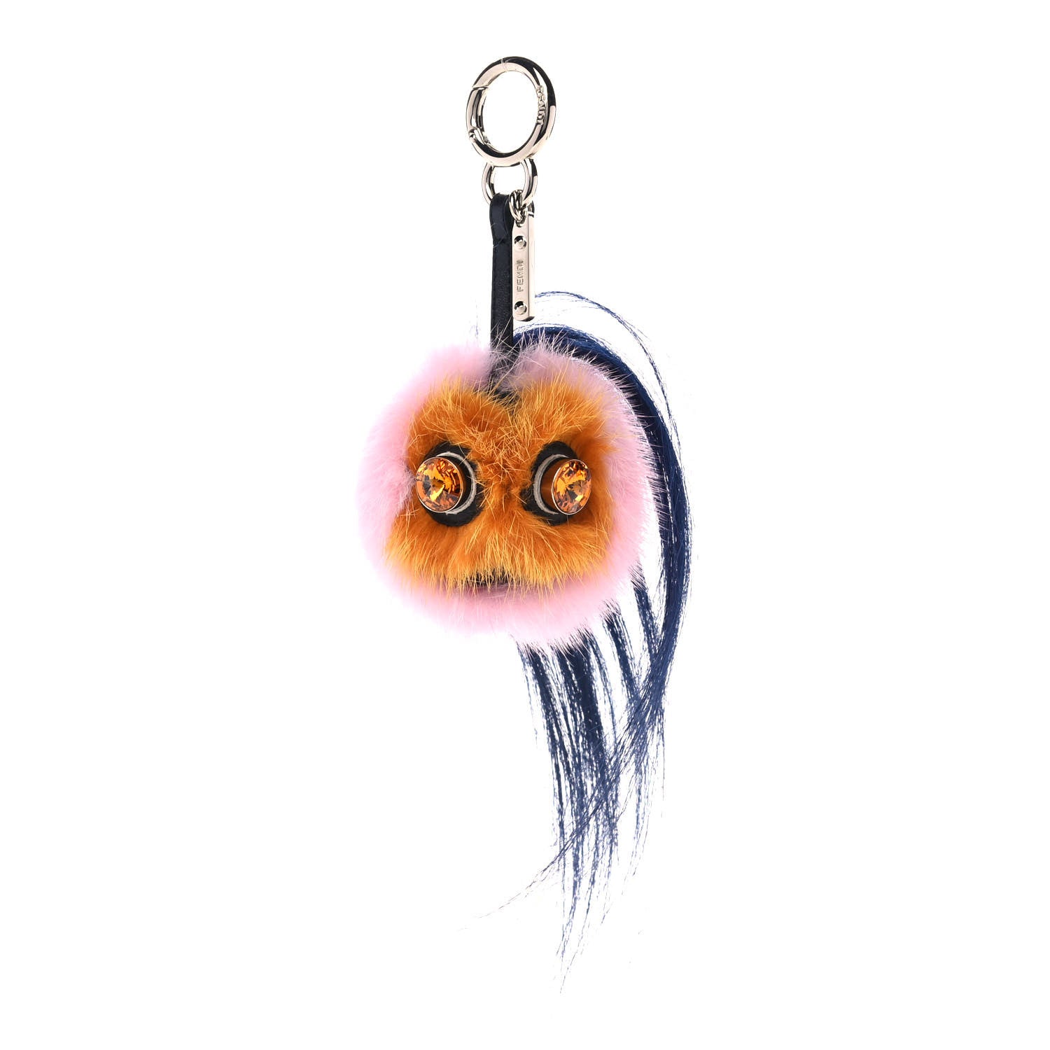 Fendi Mink Goat Fur QuTweet Bag Bug Charm Marshmallow Black 1 of 4
