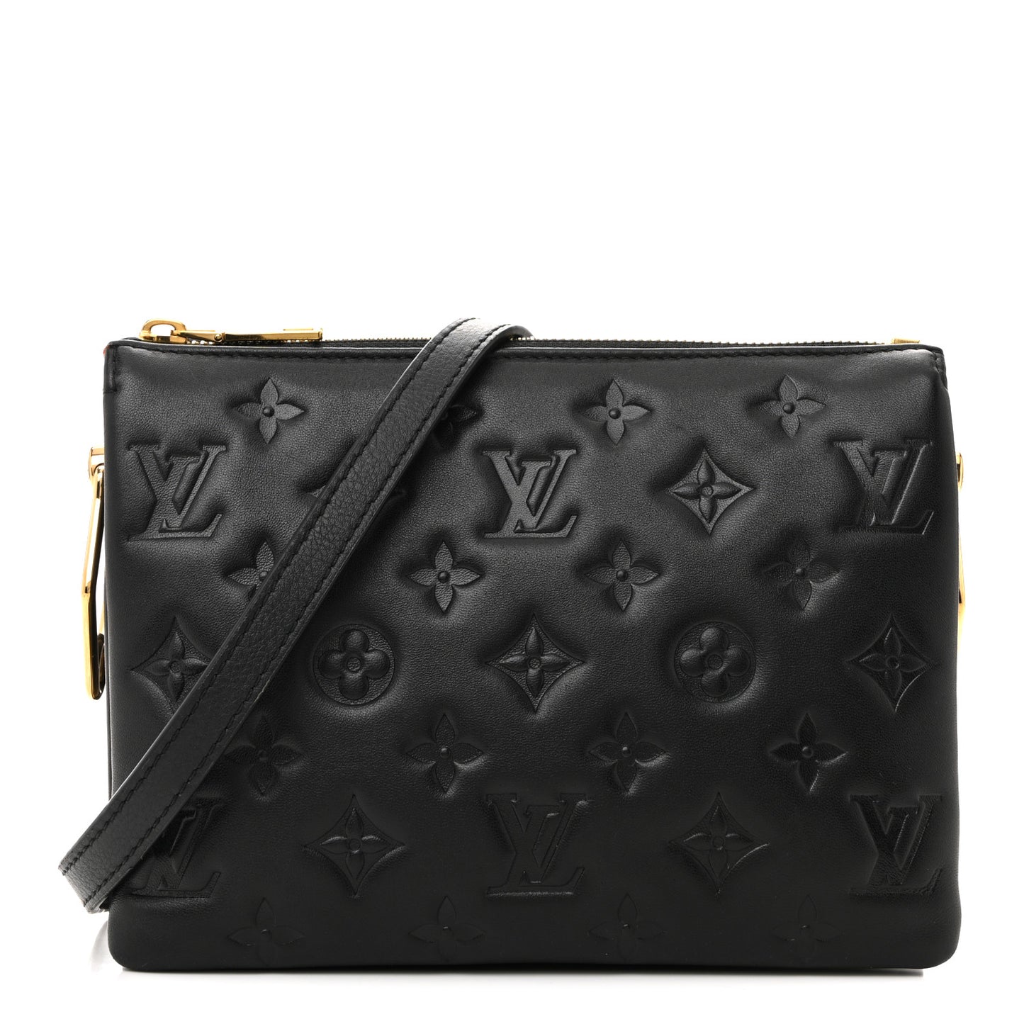 Lambskin Embossed Monogram Coussin BB Black