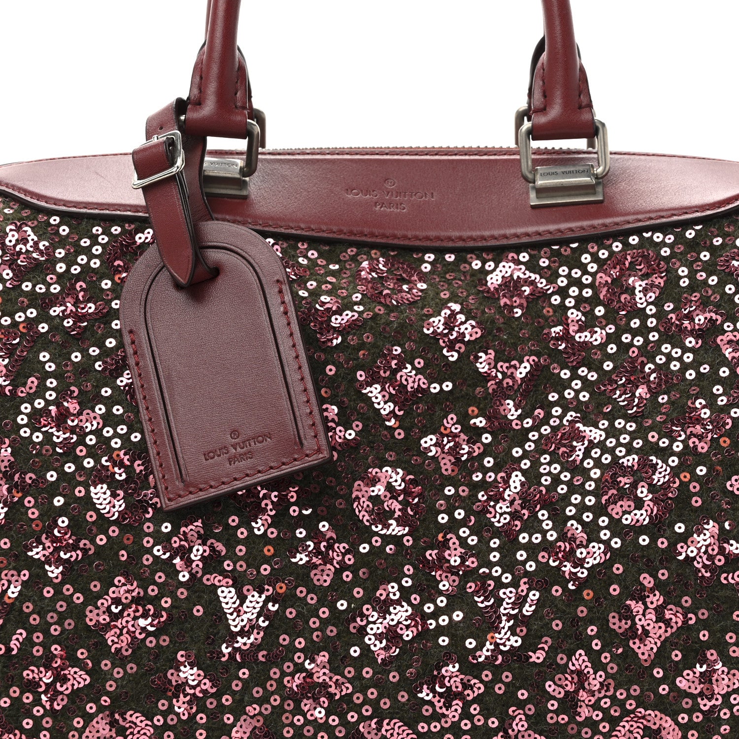 Louis Vuitton Sequin Monogram Sunshine Express Speedy Burgundy 7 of 11