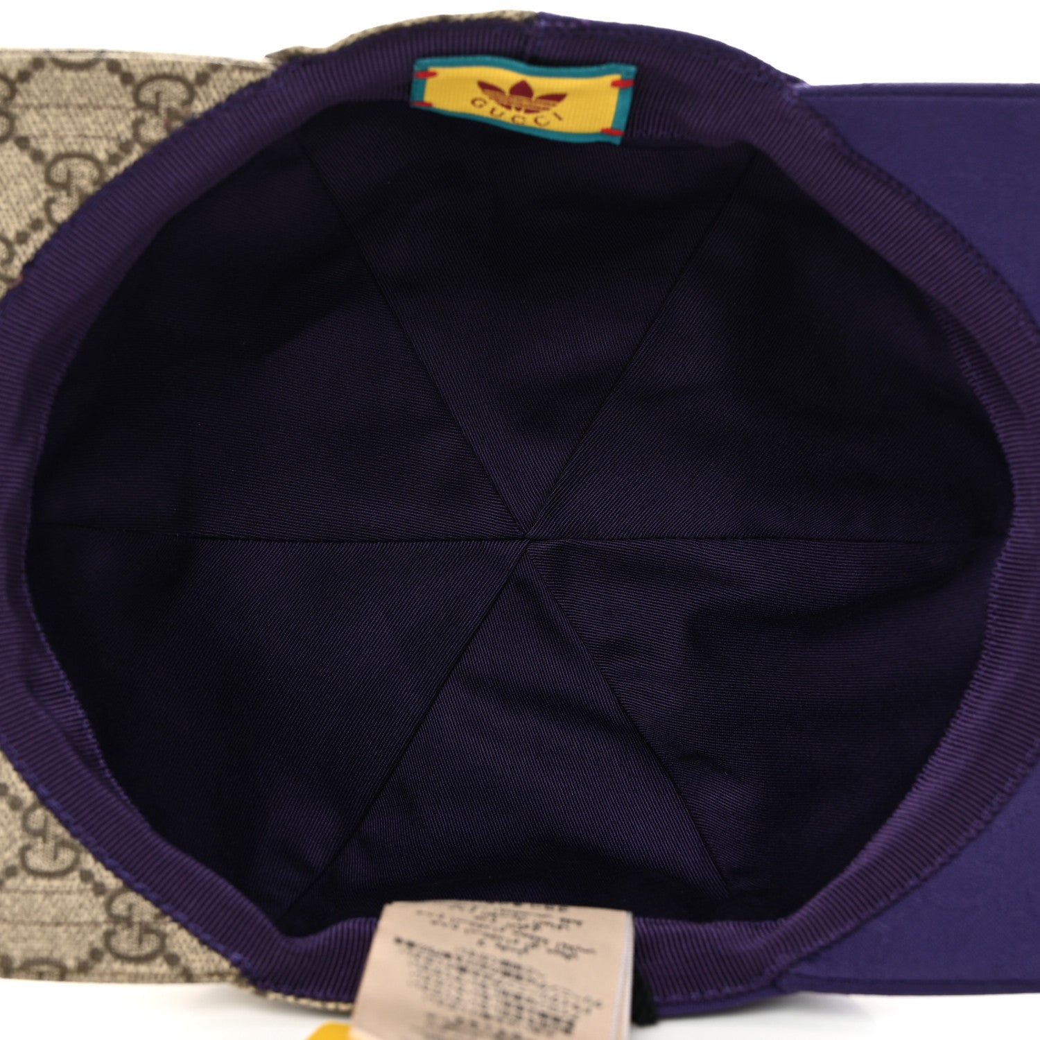 Gucci X ADIDAS GG Supreme Monogram Double Sided Baseball Hat XL Beige Purple 9 of 11