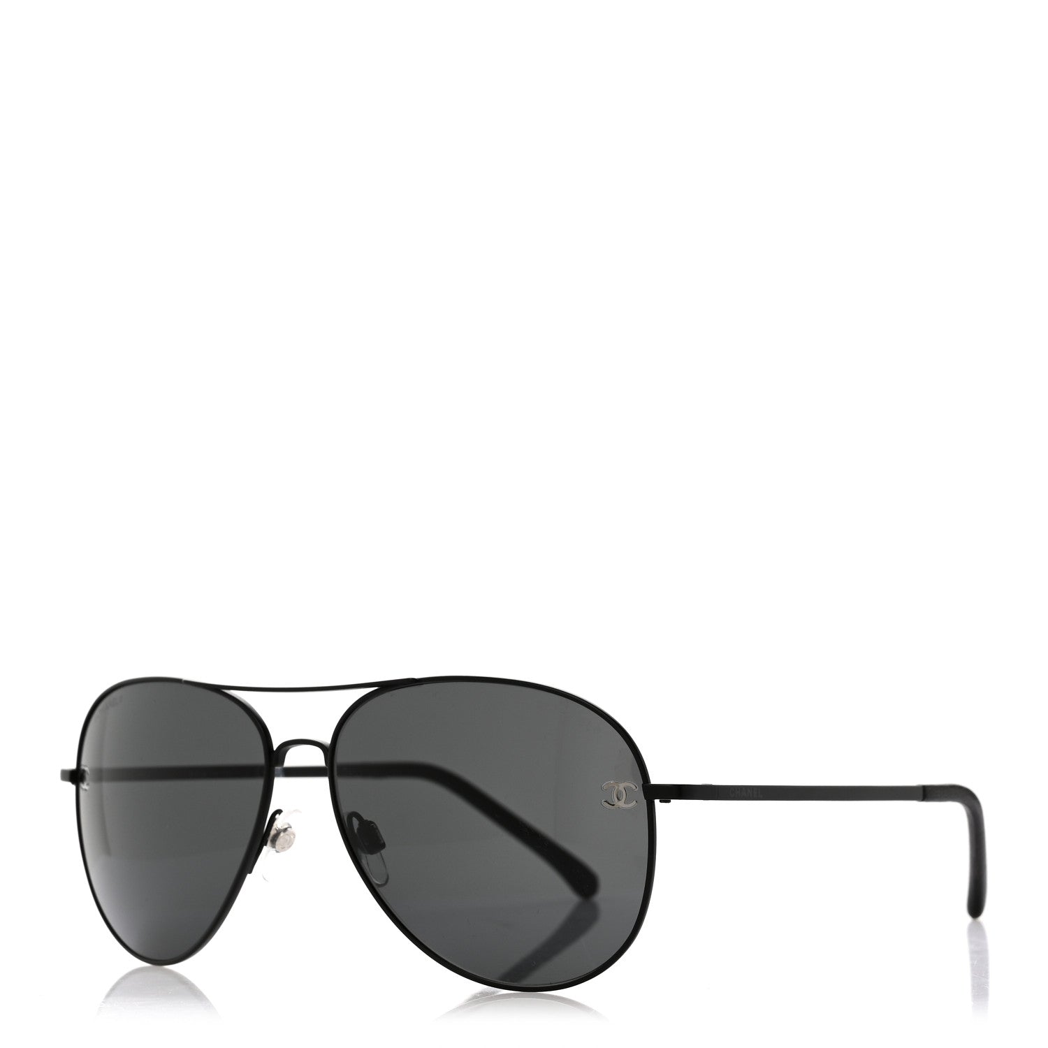 Chanel Metal Aviator CC Sunglasses 4189-T-Q Black 1 of 7