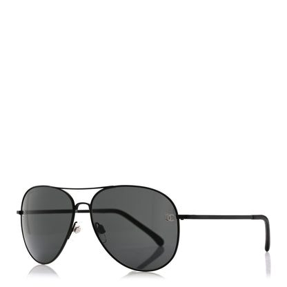 Chanel Metal Aviator CC Sunglasses 4189-T-Q Black 1 of 7