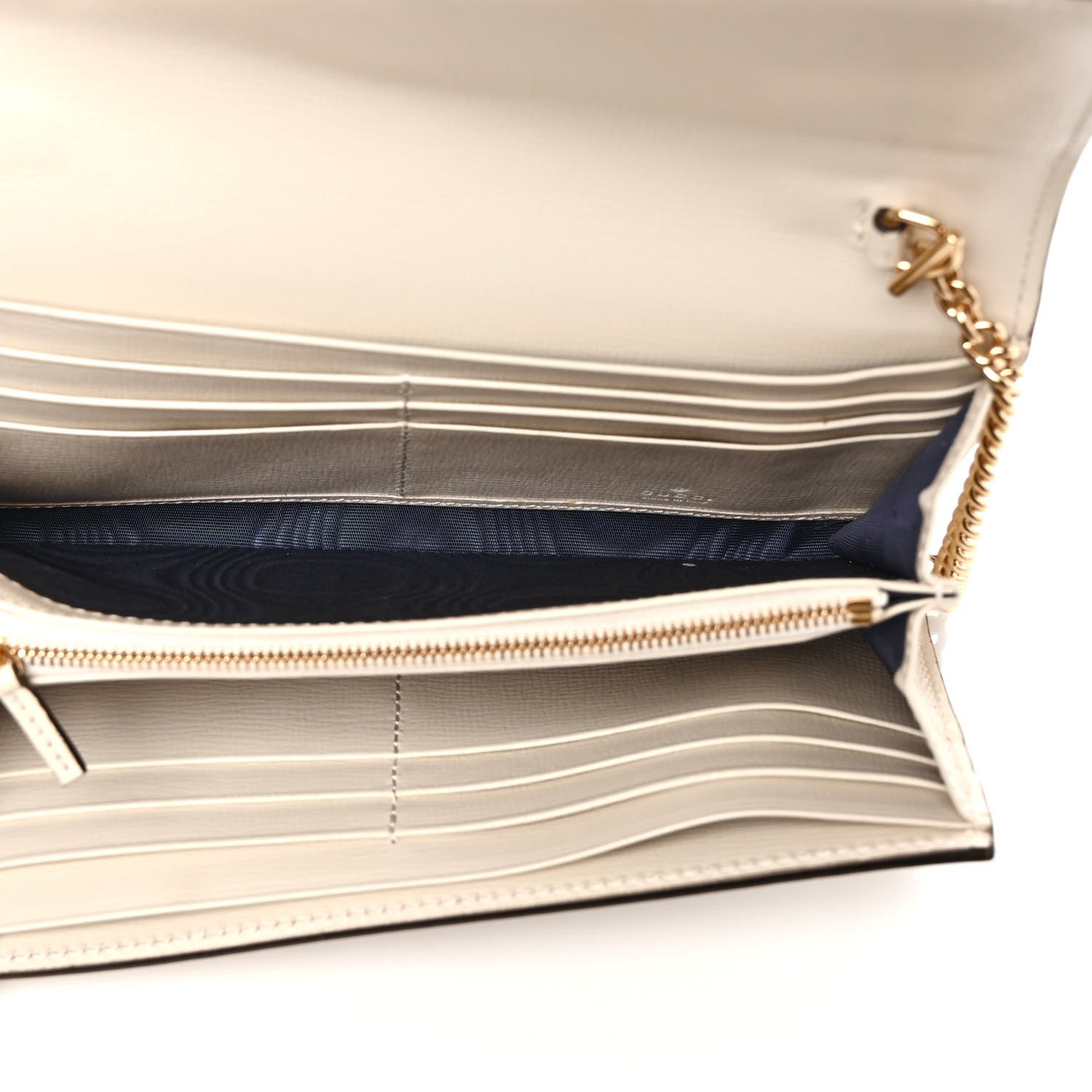 Gucci GG Supreme Monogram Textured Calfskin Web Jackie 1961 Chain Wallet Beige Ebony Mystic White 5 of 8