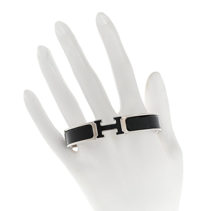 Hermes Enamel Narrow Clic Clac H Bracelet GM Black 2 of 7