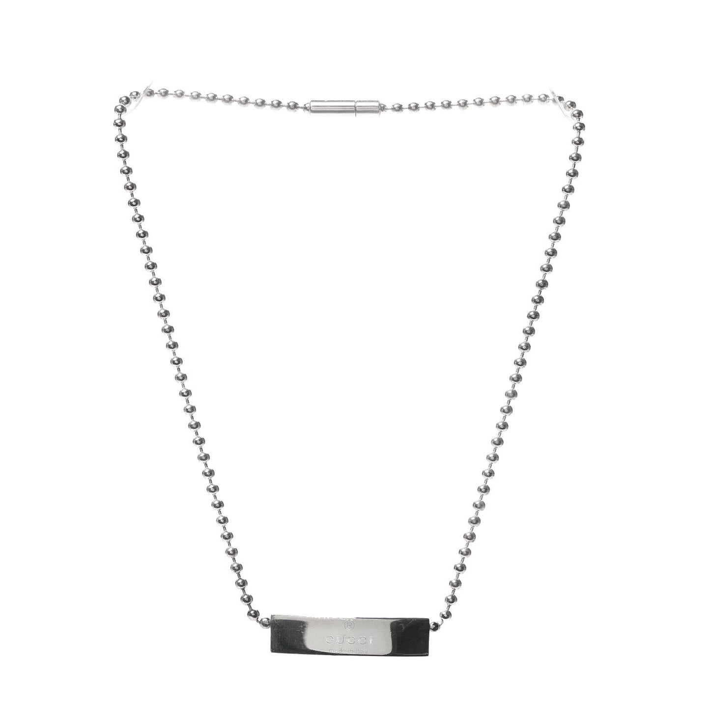 Sterling Silver Logo Plate Choker Necklace