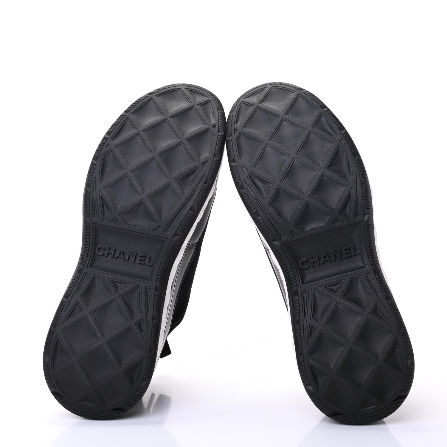 Chanel Fabric Calfskin Suede CC Sneakers 39 Black 5 of 6