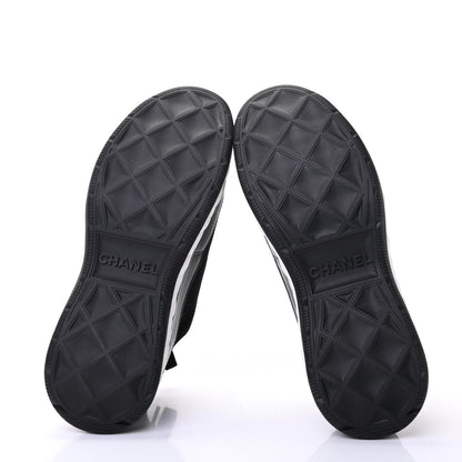 Chanel Fabric Calfskin Suede CC Sneakers 39 Black 5 of 6