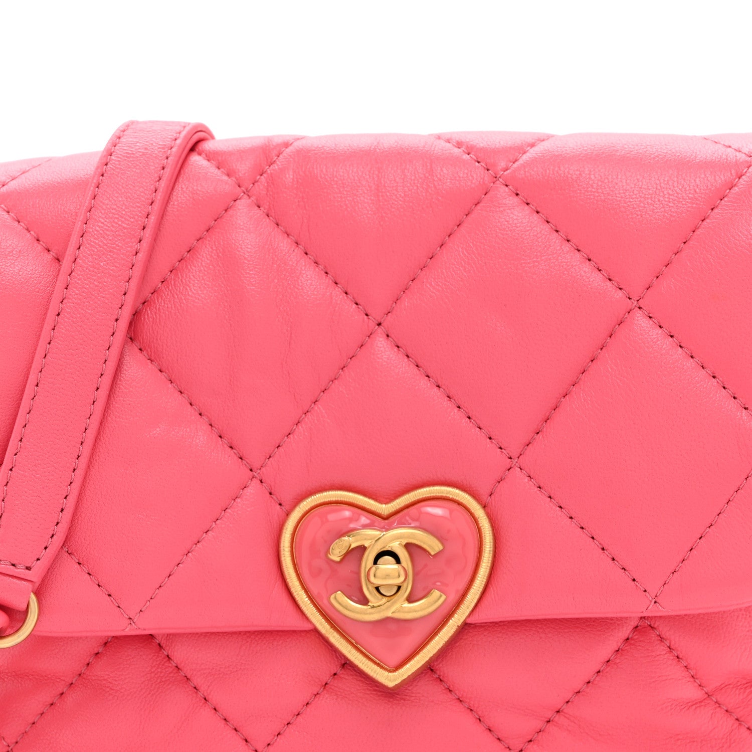 Chanel Lambskin Plexiglass Quilted Coco Love Mini Flap Pink 8 of 10