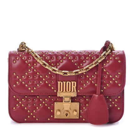 Christian Dior Lambskin Cannage Studded Small Dioraddict Flap Bag Red 1 of 11