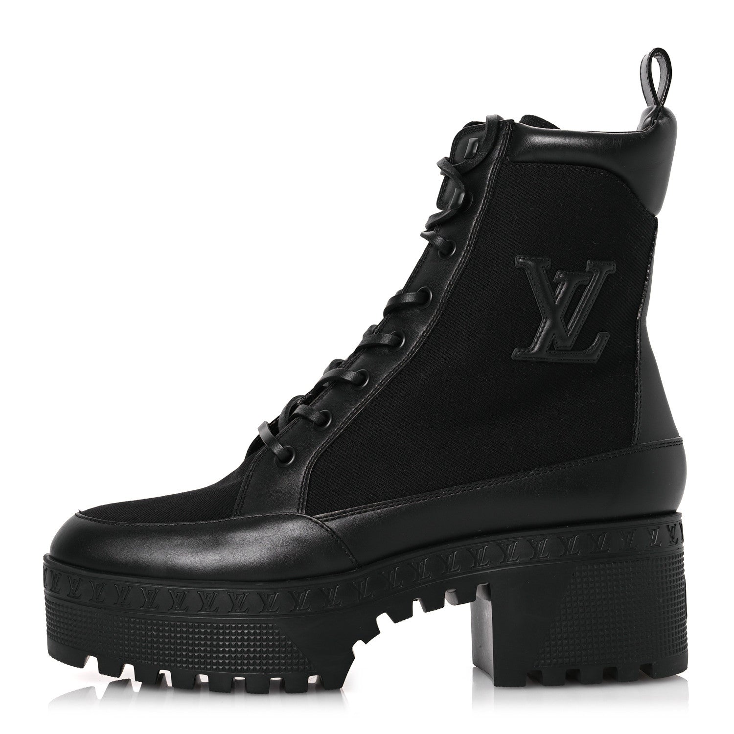 Louis Vuitton Canvas Laureate Platform Desert Boots 38.5 Black 1 of 11