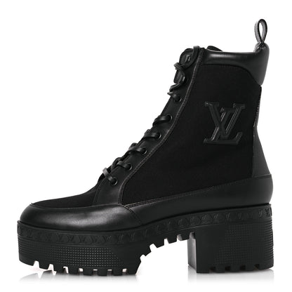 Louis Vuitton Canvas Laureate Platform Desert Boots 38.5 Black 1 of 11