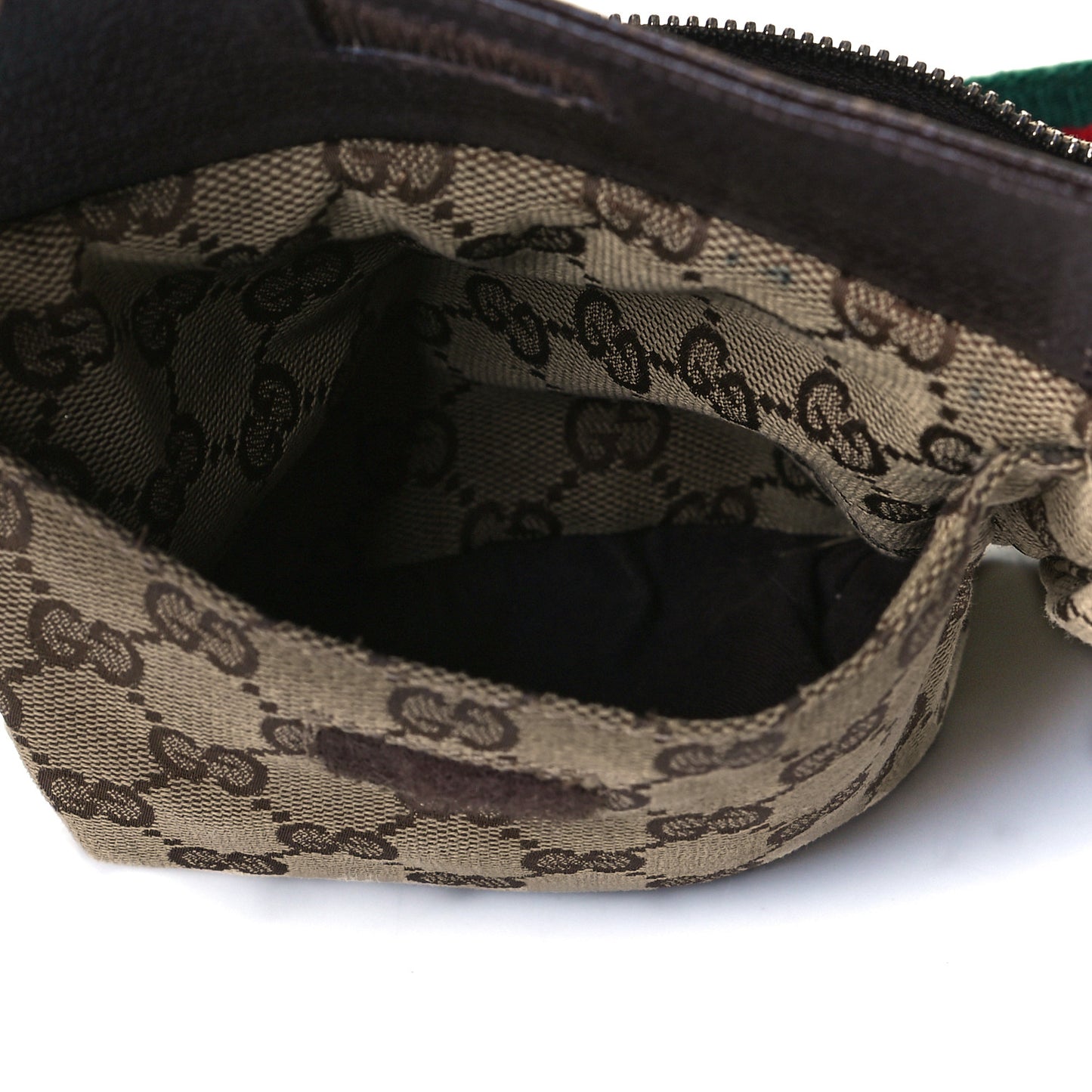 GG Monogram Double Pocket Belt Bag Dark Brown