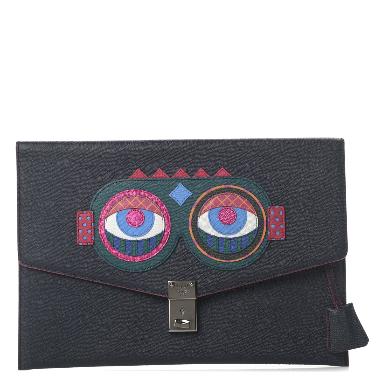 MCM Saffiano Craig And Karl Clutch Navy 1 of 11