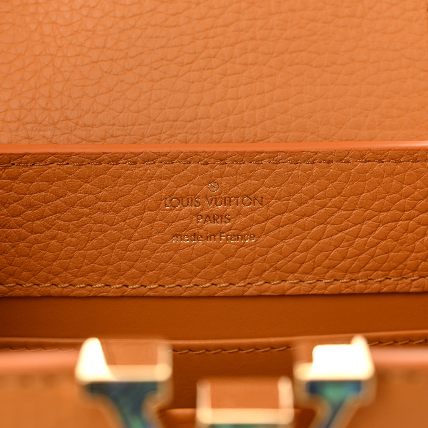 Louis Vuitton Taurillon Mini Capucines Safran Imperial 6 of 9
