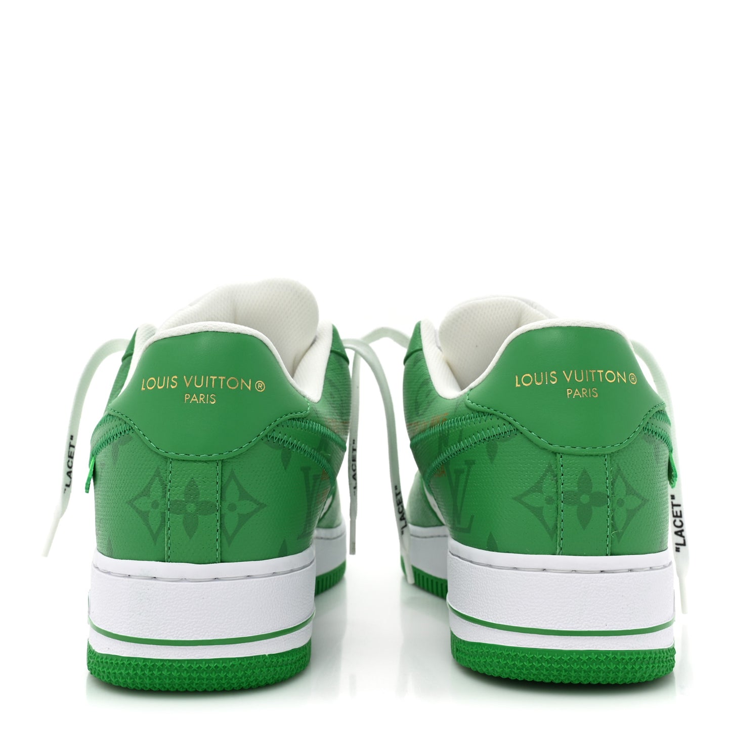 X NIKE AIR FORCE 1 Calfskin Monogram Mens Low Top Sneakers 8.5 Green