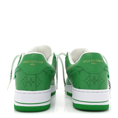 Louis Vuitton X NIKE AIR FORCE 1 Calfskin Monogram Mens Low Top Sneakers 8.5 Green 4 of 12
