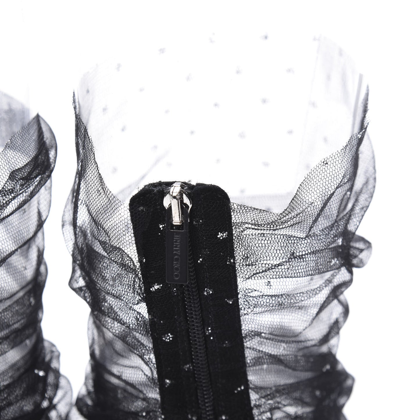 Suede Tulle Lavish 100 Pumps 37.5 Black Silver