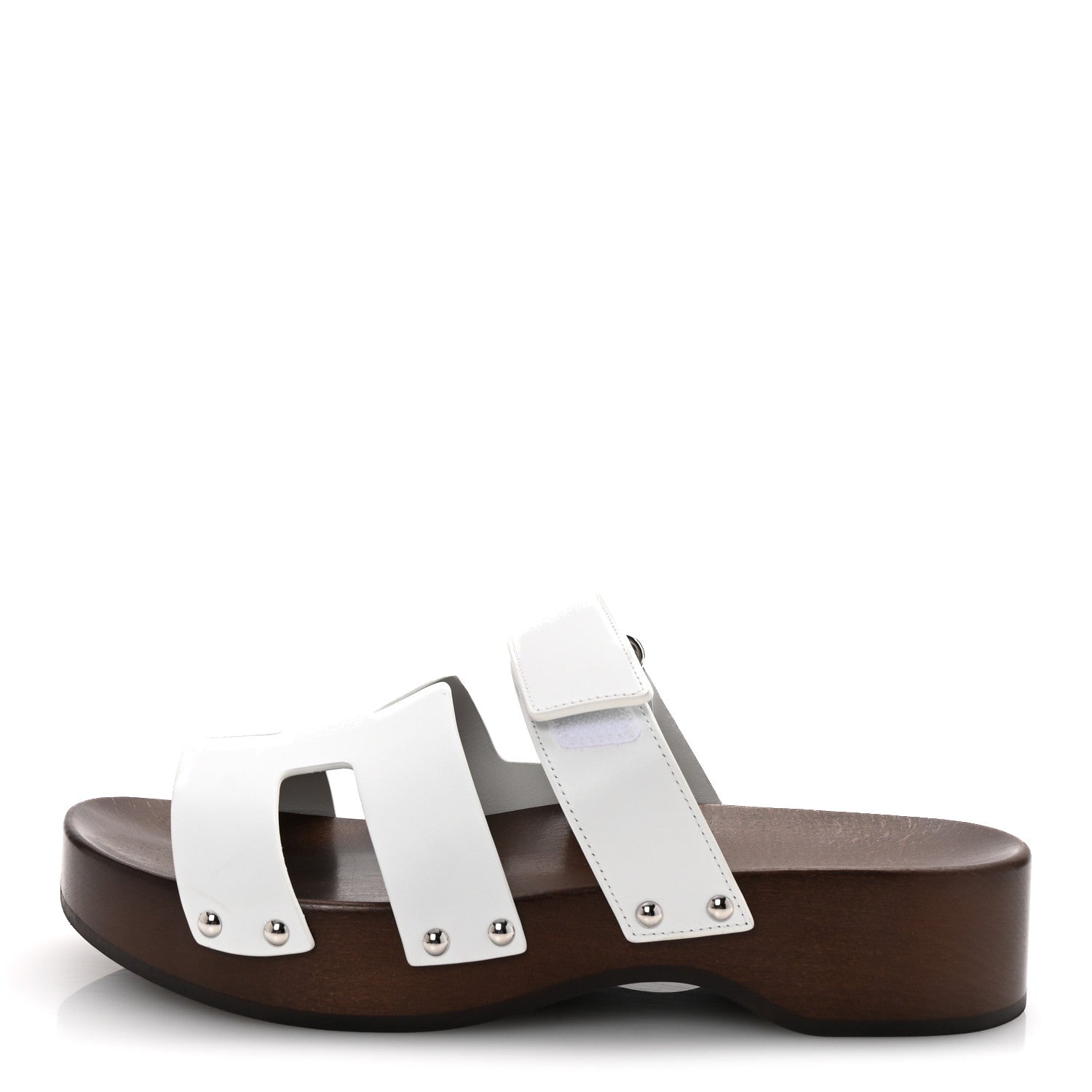 Hermes Calfskin Womens Kos Clog 39 White 1 of 10