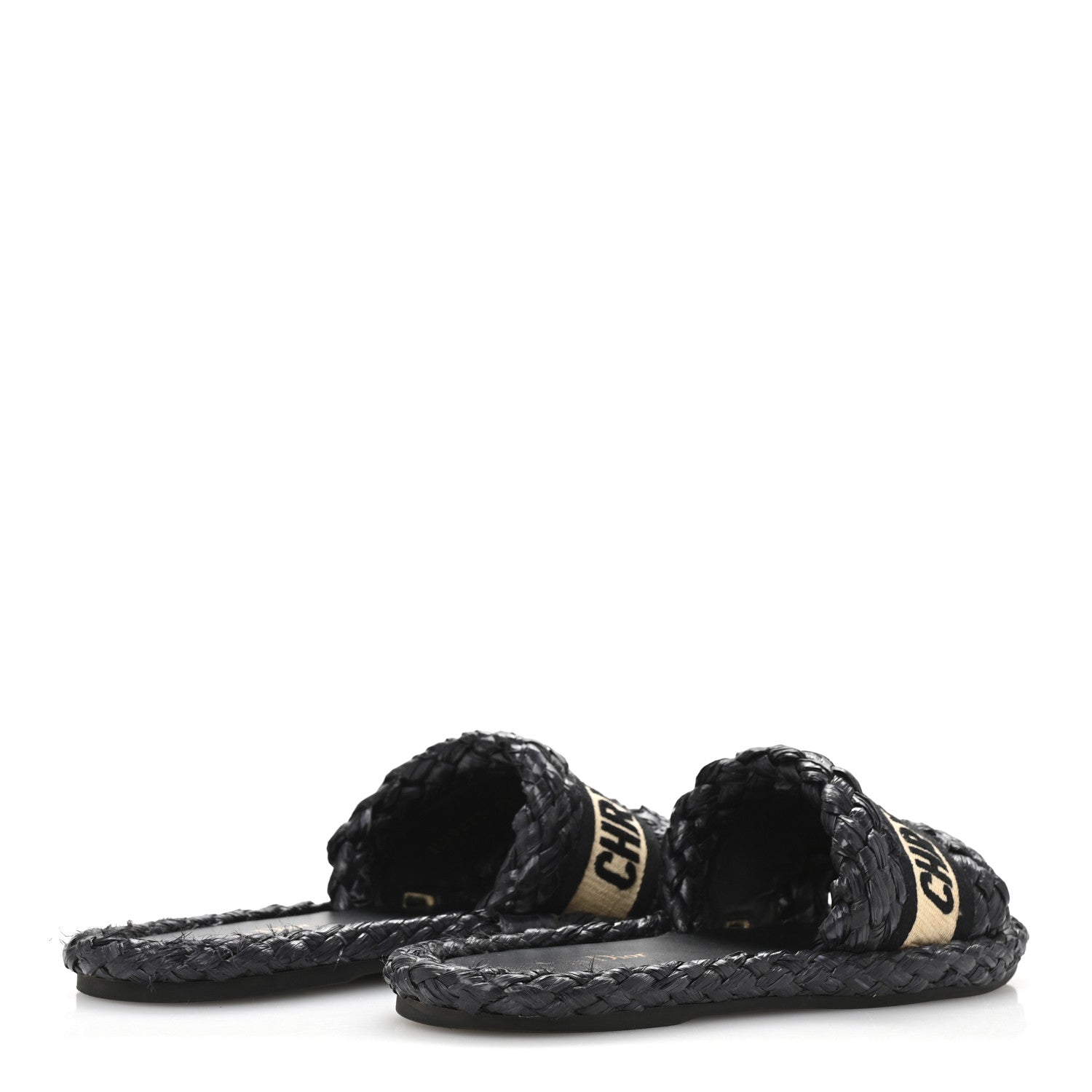 ディオール　ミュール Christian Dior Raffia Embroidered Dway Mules Slide Sandals 37