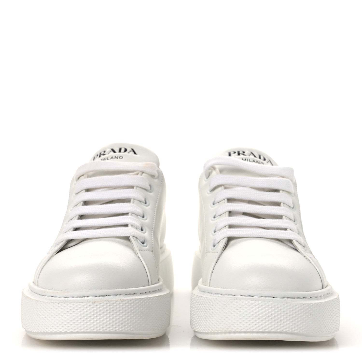 Prada Vitello Soft Logo Womens Low Top Sneakers 36 White 3 of 11