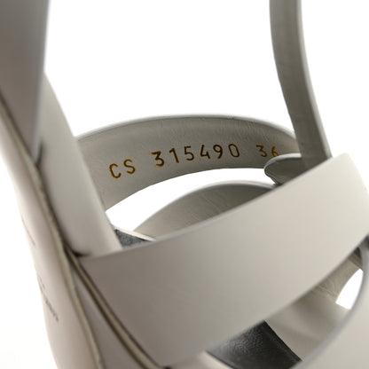 Saint Laurent Calfskin Tribute 75 Platform Sandals 36 White 9 of 9