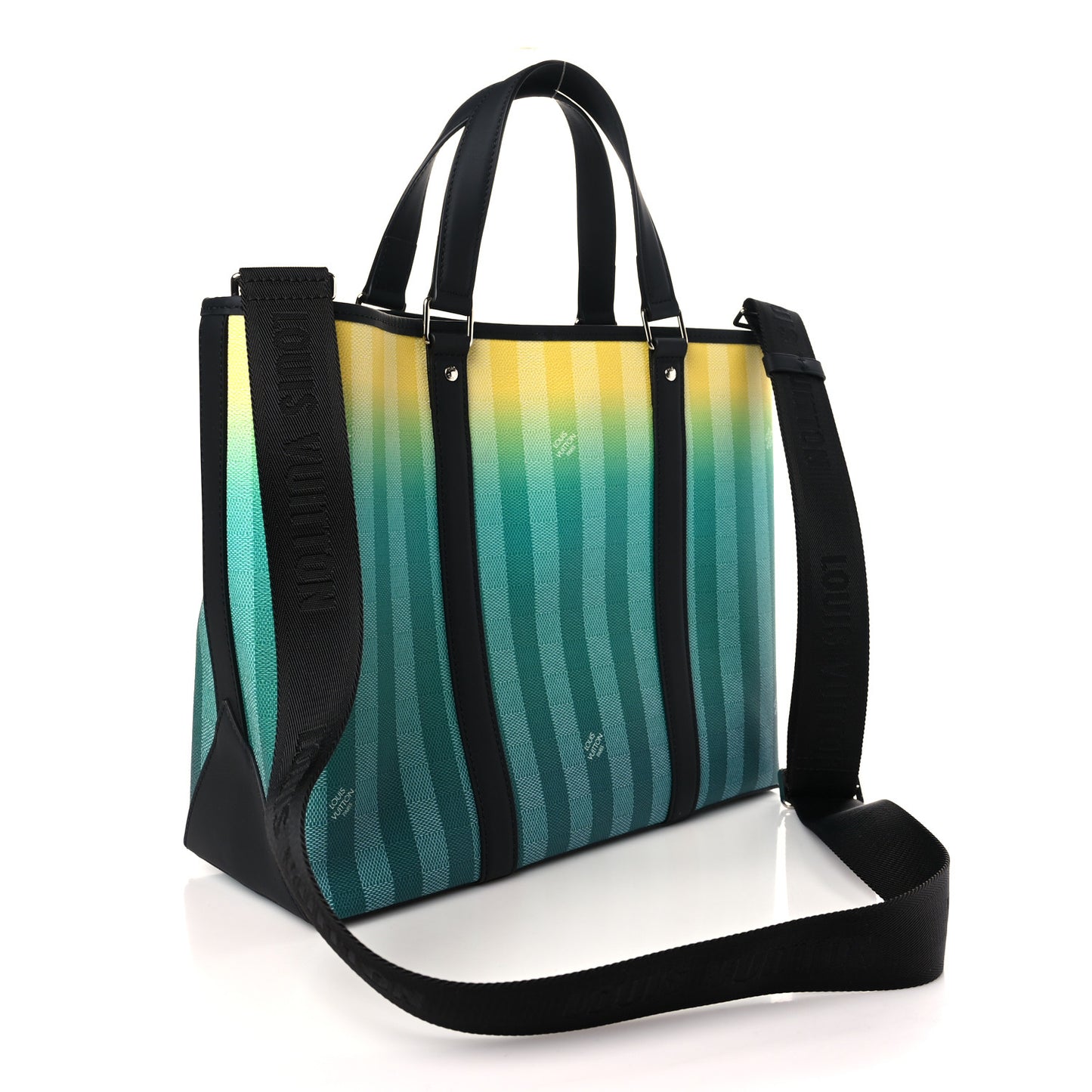 Damier Striped Weekend Tote PM Gradient Green