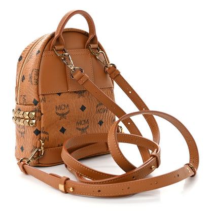 MCM Visetos Side Stud X-Mini Stark Backpack Cognac 3 of 11