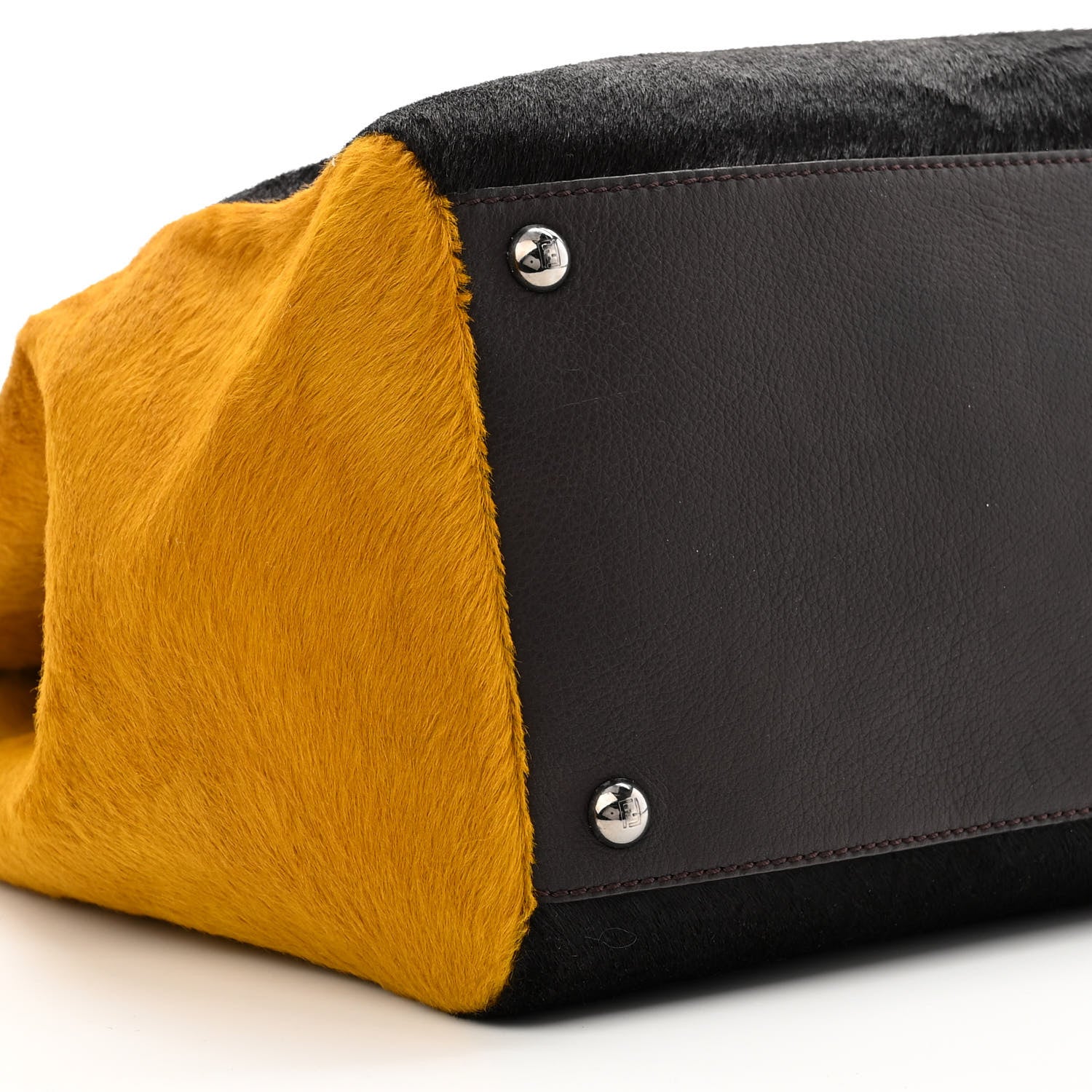 Fendi Calf Hair Large 2jours Tote Brown Giallo Acciaio 8 of 10