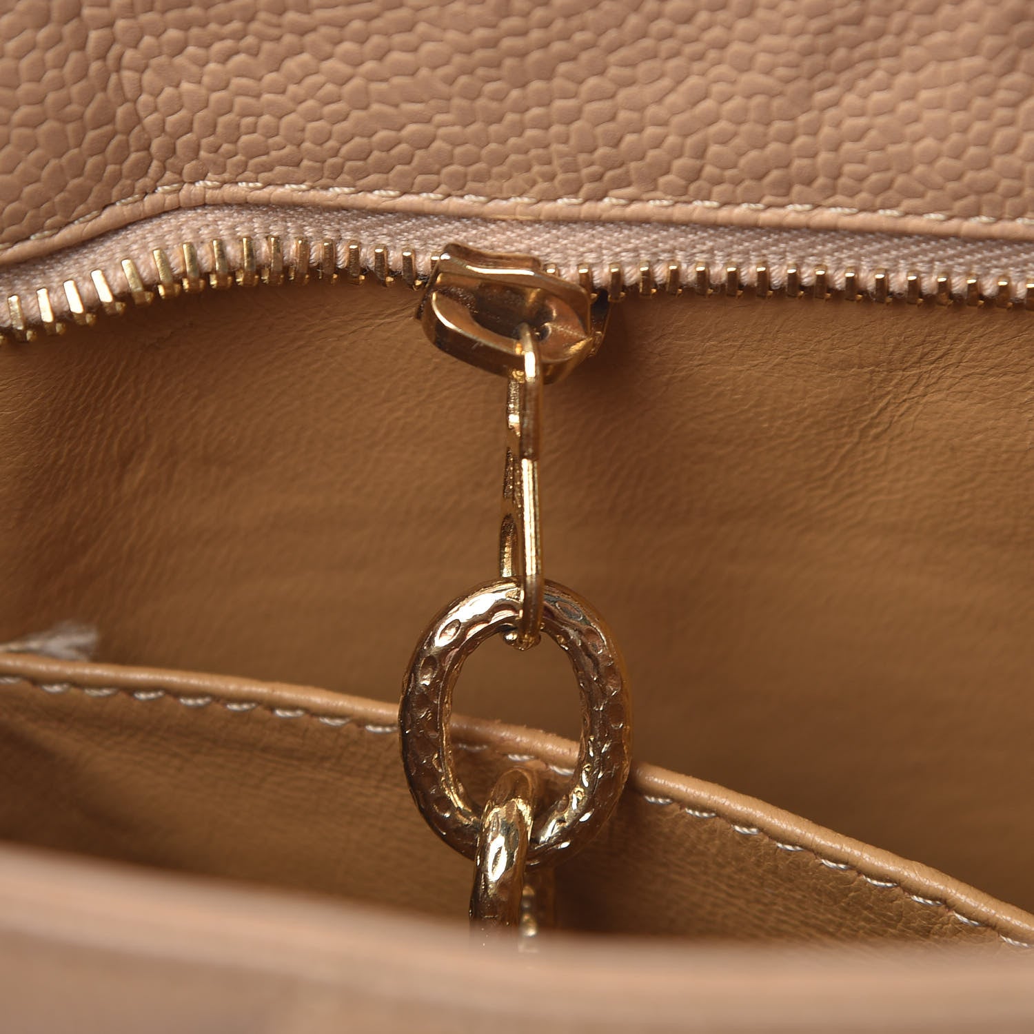 Chanel Caviar Quilted Medallion Tote Beige 9 of 12
