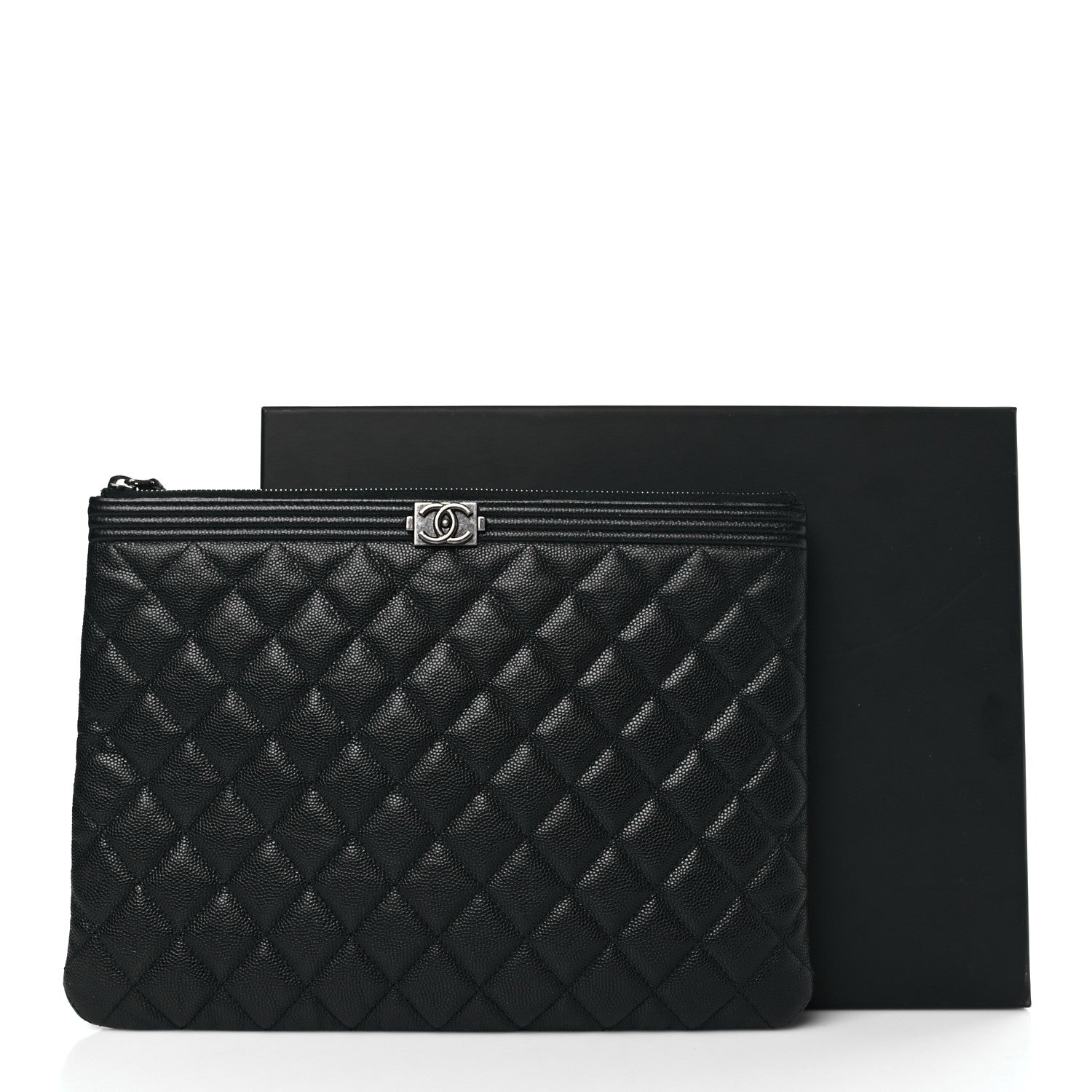 Chanel Caviar Quilted Medium Boy Cosmetic Case Black 9 of 9