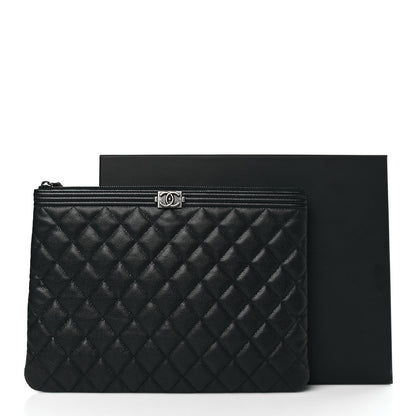 Chanel Caviar Quilted Medium Boy Cosmetic Case Black 9 of 9