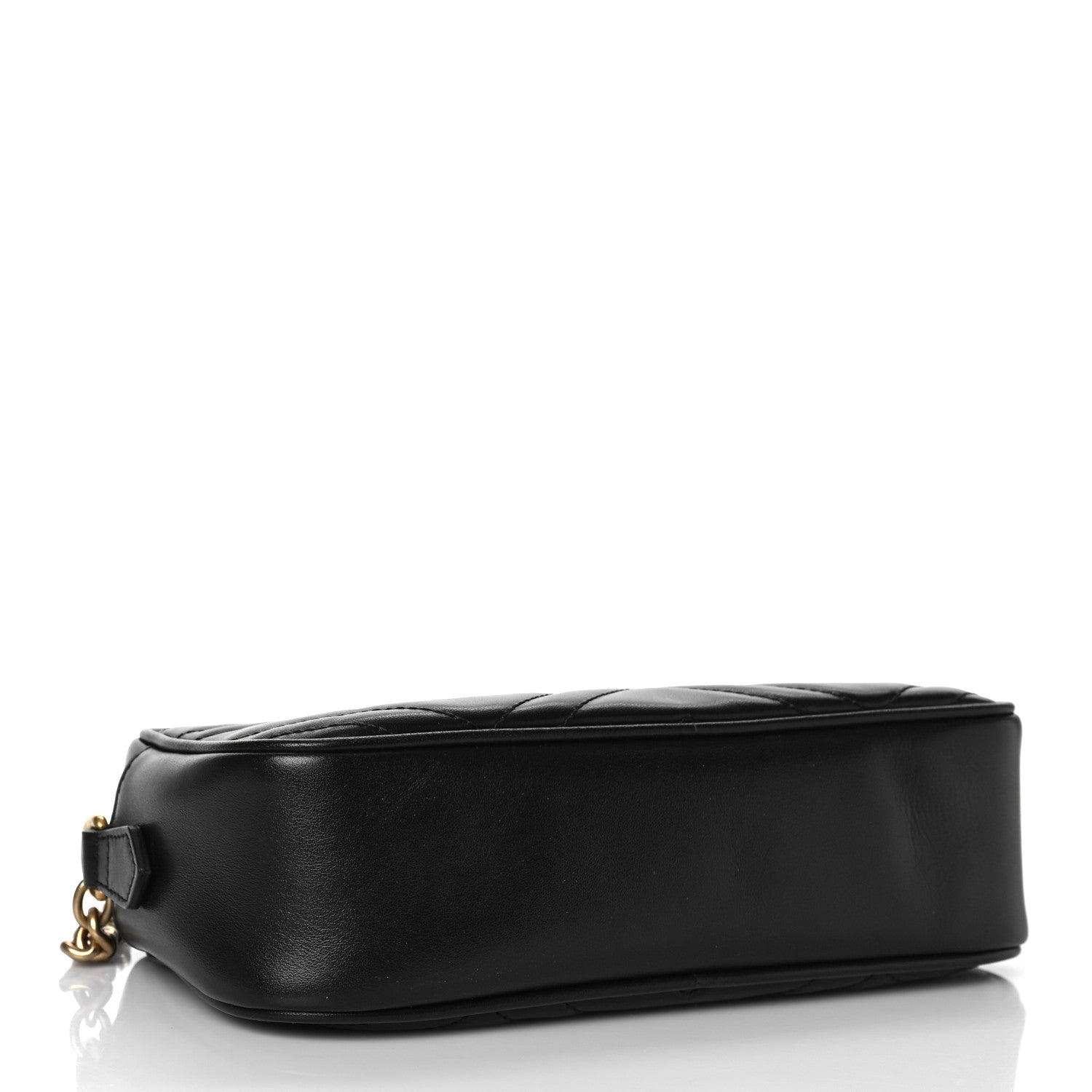 Gucci Calfskin Matelasse Small GG Marmont Chain Shoulder Bag Black 4 of 9