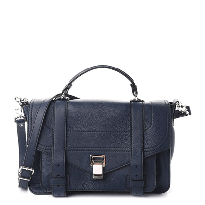 Proenza Schouler Grained Calfskin Medium PS1+ Satchel Indigo 1 of 7
